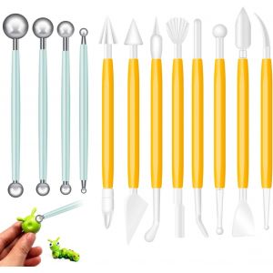 KAL-Outils De Modelage De Pâtisserie,Outils De Décoration De Gâteaux,Spherical Polymer Clay Tools,Clay Sculpting Tools,Ceramic Tools,Cake Fudge Pie Cake Clay Ceramic Modeling Set - Neuf