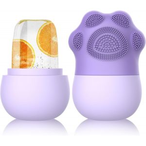 Rouleau De Glace Pour Le Visage (Violet), Brosse Nettoyante En Silicone Pour Le Visage, Cube Pour Les Yeux Et Le Cou, Rouleau De Massage Pour Le Visage, Outils Pour Les Soins De Beauté De La Peau - Neuf