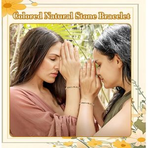 Bracelet Croix Chr&eacute;tien Femme, Bracelet Pierre Naturelle Femme Avec Croix Dor&eacute;e, Bijoux Pierre Naturelle Bapt&ecirc;me Communion, Religieux Cadeau Femelle, Cadeau Bapt&ecirc;me Religieux, Dons[Bra9203317] - Neuf