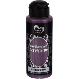Peinture Acrylique Multisurface | universelle pour diff&eacute;rentes surfaces | couleur &agrave; peindre de bois, verre, polyester, c&eacute;ramique, porcelaine, plastique, cuir | 120 ml (aubergine) - Neuf