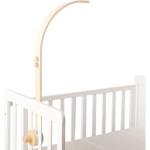 Promise Babe Baby Mobile Support Bois Design Ours, Lit B&eacute;b&eacute; Table &Agrave; Langer Bricolage Support Mobile R&eacute;glable En Hauteur Parc B&eacute;b&eacute; Support Mobile Tige Pour Suspension (Bear Holder) - Neuf