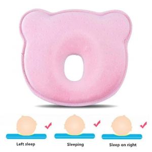 Oreiller Orthop&eacute;dique Pour B&eacute;b&eacute; Contre La T&ecirc;te Plate Et La D&eacute;formation De La T&ecirc;te Rose - Neuf