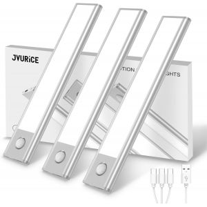 Subzonal-Led Cuisine Sous Meuble,Lampe Placard Avec D&eacute;tecteur De Mouvement, 20 Cm, 6500k Et Intensit&eacute; Variable, 1500 Mah Rechargeable Usb Lampe Led Sans Fil, Dressing Placard Escalier Couloir&iquest;3 Pack - Neuf