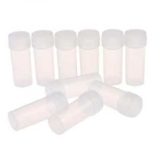 100pcs 5ml tubes à essai en plastique avec bouchons à vis pour les expériences de laboratoire scolaire - Neuf