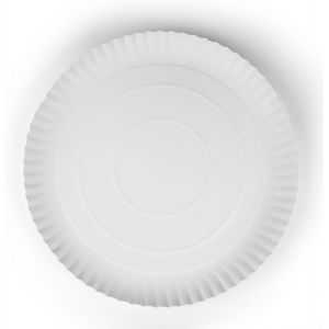 Mevronisshop-Lot De 50 Assiettes En Carton Jetables Blanches - Vaisselle De F&ecirc;te &Eacute;cologique - Assiettes &Agrave; G&acirc;teau Jetables En Carton - Rondes - 28 Cm - Neuf