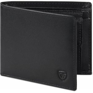 TIANYI-Portefeuille Homme Mince en Cuir V&eacute;ritable avec RFID | Noir - Neuf