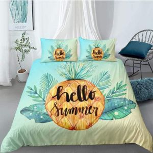 Parure Housse De Couette Fruits Tropicaux Ananas Jaune Xcm Ensemble De Literie D Ensemble De Housse De Couette Imprim&iquest;&iquest;E Queen King Twin Size - Neuf