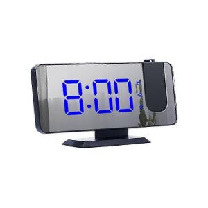 R&eacute;veil intelligent num&eacute;rique &agrave; LED 180 horloge de projection de temps avec fonction de r&eacute;veil Snooze D&eacute;co de bureau - Neuf