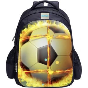 Sac à dos de football pour garçons,sac à dos imprimé football,sac d'école cool[T540] - Neuf