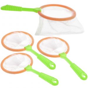 Lot de 4 grands filets de pêche durables pour enfants, pour la collecte d'insectes et les aventures de bain - Neuf