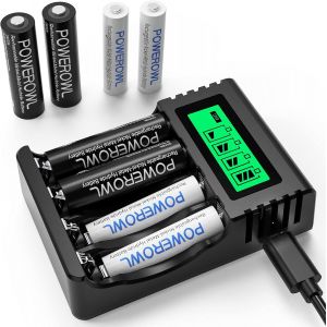 Chargeur De Piles Ensemble De Chargeur Rapide Lcd 8 Piles Rechargeables Aa/Aaa Durabilit&eacute; De Grande Capacit&eacute; Combinaison De Batterie Et Chargeur De Bureau &Agrave; Domicile - Neuf