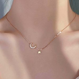 Kal-Boho Star Moon Collier Cz Moon Pendentif Collier Gold Star Choker Collier Dainty Tiny Star Collier Bijoux Pour Femmes Et Filles - Neuf