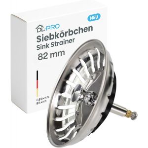 Jgd-Bonde &Agrave; Panier 82 Mm Avec Tige De Levage 8 X 47 Mm 24 Fentes Compatible Avec Blanco 125555 Pour Bonde D'&eacute;vier - Neuf