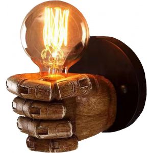 Subzonal-Appliques Murales Lampe Murale E27 Appliques Murales Vintage Abat-Jour En R&eacute;sine Luminaire Mural Pour Salle De S&eacute;jour,En Outre,Chambre &Agrave; Coucher,Loft,Salle De Bains (Applique Droite) - Neuf