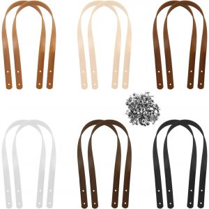 MEVRONISSHOP-12 pi&egrave;ces Bandouliere pour Sac, Anse de Sac en Cuir Poign&eacute;es de Sac 60 cm Anse pour Sac &agrave; Main Amovible avec 48 Clous pour Sac &agrave; Main, Porte-Monnaie, Sangle Sac Bandouli&egrave;re (6 Couleurs) - Neuf