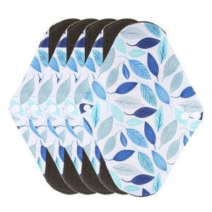 Lot De 5 Serviettes Hygieniques Lavables Et Reutilisables Pour Femmes, Absorbantes Et Resistantes A L'eau, #G57 - Neuf