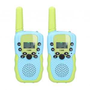 Lot De 2 Mini Talkies-Walkies, Chargement Usb, Radio Sans Fil, Jouets Pour Enfants, Cadeaux D'anniversaire Et De Noel, Bleu Vert, Europeen, 8 Canaux, Pmr 446 Mhz - Neuf