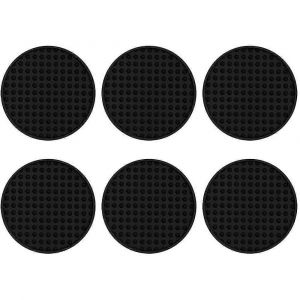 Sous-Verres Avec Support,Sous-Verres En Silicone,Protection De Table Pour Tout Type De Table,Bois,Verre-Noir - Neuf