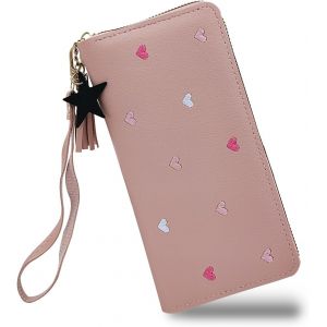 CAUC-Portefeuille pour femme en cuir synth&eacute;tique avec porte-cartes de cr&eacute;dit pour femme, plusieurs fentes pour femmes, portefeuille pour cartes avec poign&eacute;e amovible pour le shopping, les - Neuf