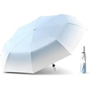 Parapluie Pliant, Compact Parapluie Automatique Ouverture Et Fermeture, Ombrelle Anti Uv, R&eacute;sistant Au Vent &Agrave; Temp&ecirc;te Portable Parapluies Pliants Pour Homme Et Femme, Port&eacute;e 106 Cm - Neuf