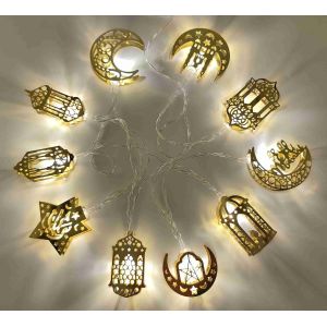 KAL-Guirlande Lumineuse En Forme D'Étoile Pour Le Ramadan, L'Aïd, Noël, La Chambre À Coucher, Le Jardin (Piles Non Incluses) - Neuf