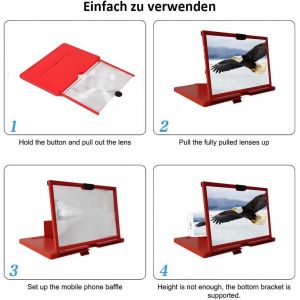 Loupe Pour &Eacute;cran De T&eacute;l&eacute;phone Portable 30,5 Cm 3D Hd Pliable Pour Films, Vid&eacute;os, Jeux Vid&eacute;o[Z244] - Neuf