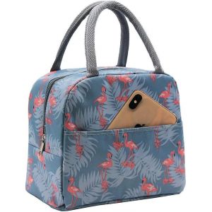 Sac &agrave; lunch isotherme &eacute;l&eacute;gant avec un joli motif de flamant rose - Parfait pour les hommes, les femmes, le travail, les pique-niques et les voyages ! - Neuf