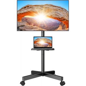 VornixorSarlshop-Support TV roulettes Support TV Pied sur roulettes Mobile Meuble TV Chariot pour Television de 23-60 Pouces-LCD/LED/Incurv&eacute;s,Support TV Pied sur roulettes Supporte 40 kg, Max VESA 40 - Neuf