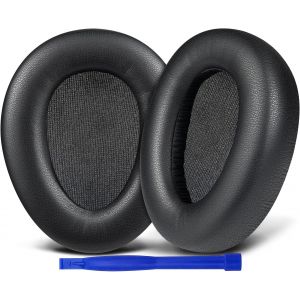 KAL-Professionnels Coussin Coussinet Pour Jlab Jbuds Lux Anc Casque Sur Oreilles Sans Fil.Rembourrages Pour En Cuir De Protéine Doux, Mousse À Haute Densité Pour L`Isolement Phonique -Noir - Neuf