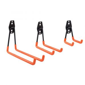 Lot de 4 crochets métalliques robustes, crochets de rangement durables, support mural, organisateur pour balcon, entrepôt, garage, maison (petit, moyen, grand, orange) - Neuf