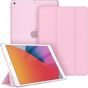 LORANKA-Coque Compatible avec iPad 10.2 Pouces 9e/8e/7e G&eacute;n&eacute;ration (2021/2020/2019) - Etui Fin L&eacute;ger Housse Arri&egrave;re Transparente Mate, Rose - Neuf