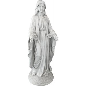 MEVRONISSHOP-Madone de Notre Dame Statue Religieuse de D&eacute;cor de Jardin, 91 cm, polyr&eacute;sine, pierre antique - Neuf