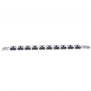 Bracelet Chaine Moto Style Rock'n'roll, Accessoire Vestimentaire, Noir Et Blanc - Neuf