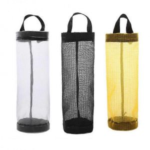 3 Pcs Support De Sac À Ordures En Nylon,Organisateur De Sac En Maille Suspendu,Sacs Réutilisables Transparents - Neuf