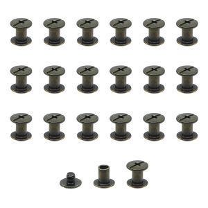 Lot de 20 vis Chicago M5x7mm Chicago Vis de reliure Chicago Rivet à clous en métal Vis Chicago à tête cruciforme pour ceinture en cuir Bricolage Livre de scrapbooking-couleur bronze - Neuf