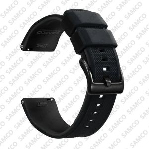 Bracelet De Montre En Silicone De Qualit&eacute; Sup&eacute;rieure,18mm 20mm 22mm,&Agrave; D&eacute;gagement Rapide,En Caoutchouc,De Remplacement.Black 2.18mm - Neuf