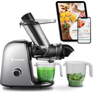 &iquest;Nouveau&iquest;Extracteur De Jus Aobosi-Presse Agrume Electrique Avec R&eacute;glage De La Vitesse En 2 &Eacute;tapes-Extracteur Jus Avec Vis Sans Fin &Agrave; 8 Niveaux-Presse Agrumes Avec Brosse De Nettoyage Et 2 Gobelets. - Neuf