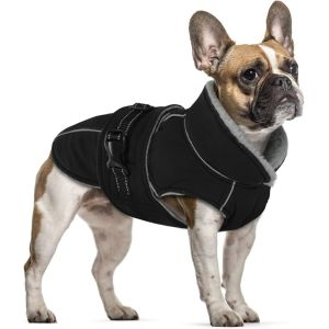 Jgd-Manteau D'hiver Chien, Chaud Polaire Veste Imperm&eacute;able Coupe-Vent Chien R&eacute;glable Habit De Neige Manteau Moyen Chien R&eacute;fl&eacute;chissant Temps Froid Gilet Polaire V&ecirc;tements D'hiver Pour Chien(Noir, M) - Neuf