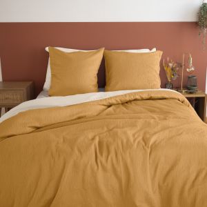 Parure De Lit R&eacute;versible Effet Gaze De Coton - Neuf