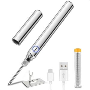 Fer à Souder Sans Fil électrique,15w Kit de Fer A Souder Usb Rechargeable Soldering Iron Avec Température Réglable de 200¿-450¿,Chargement Possible Pendant l'utilisation,Interface 510 - Neuf