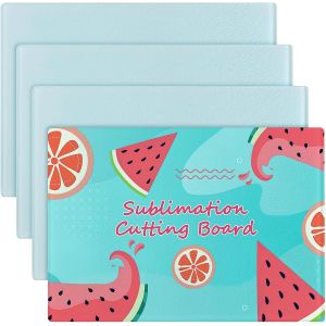 Lot De 4 Planches À Découper Vierges En Verre Trempé Texturé Pour Sublimation - 28 X 20 Cm - Planche À Découper En Verre Antidérapant Pour Presse À Chaud - Cadeau De Cuisine - Neuf