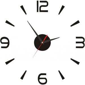 Horloge Murale DIY Sans Cadre, 40 cm/15,7 pouces, Grand Autocollant de Décoration Murale Moderne, Fonctionne à Piles, Horloge Murale 3D en Acrylique pour la Maison, le Salon, la Chambre à Coucher - Neuf