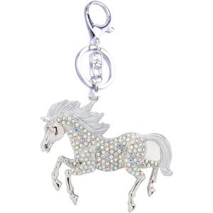Kal-Porte-Cl&eacute;s Mignon En Forme De Cheval Avec Strass, Pendentif Animal &Eacute;tincelant, Convient Pour Hommes, Femmes Et Enfants - Neuf