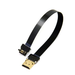 Micro HDMI vers HDMI mâle Extension FPC câble plat 1080P 90 degrés vers le bas coudé 0.5M - Neuf