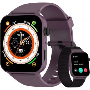 Montre Connectée Hommes Femmes, Montre De Fitness De 1,85 Pouces Avec Appels Et Réponse, Montre De Sport, 100+ Modes Sportifs, Podomètre, Moniteur De Sommeil, Montre De Suivi De Fitness - Neuf