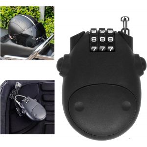 Chenquansarl-Cadenas À Câble Rétractable, Cadenas À Câble Rétractable Pour Vélo, Cadenas À Combinaison Numérique Avec Câble, Antivol À Câble Pour Bagages, Pour Bagages, Vélo, Casque (80cm, Noir) - Neuf