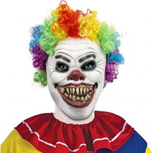 Masque De Clown Aux Cheveux Color&eacute;s R&eacute;aliste En Latex Effrayant Horreur T&ecirc;te D&eacute;guisement Pour Halloween F&ecirc;te Parade De Carnaval - Neuf