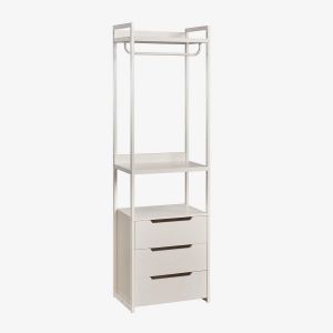 Armoire ouverte en fer Velunis avec tiroirs Blanc Gardenia - Neuf