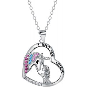 Asas-Collier Pour Femme Argent Sterling 925 Coeur Pendentif Collier Cadeau Pour Femme Fille Avec Boite Cadeau(45+ 5 Cm) - Neuf
