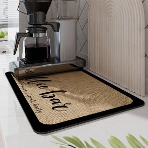 KALANKA-Tapis d'égouttement pour machine à café - 60 x 40 cm - Séchage rapide - Tapis de séchage absorbant pour machine à café, cuisine, évier - Neuf